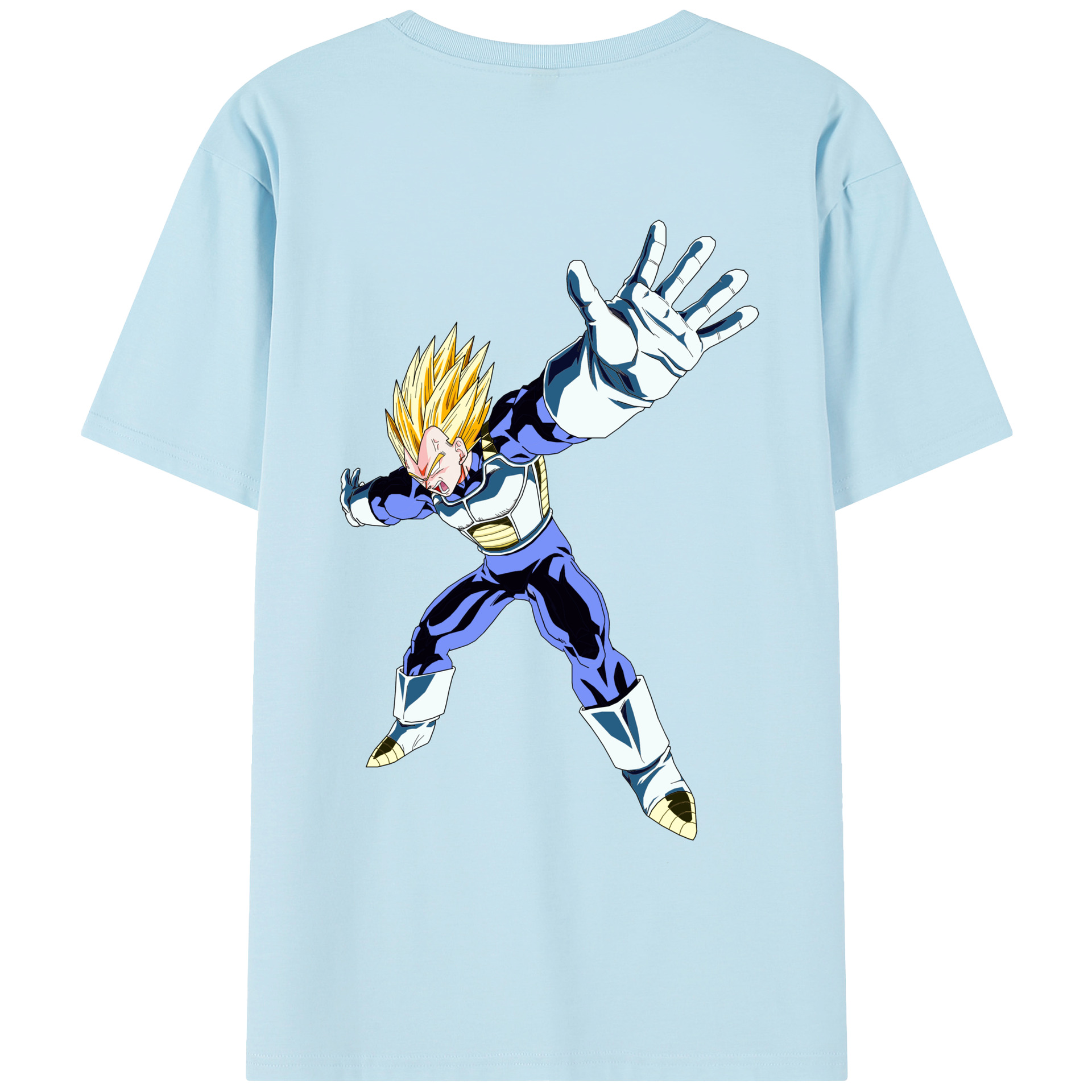 （画像用） ドラゴンボール ベジータ四世（Bejīta Yonsei）DRAGON BALL Vegeta IV 綿100％半袖Tシャツ（背面プリント）